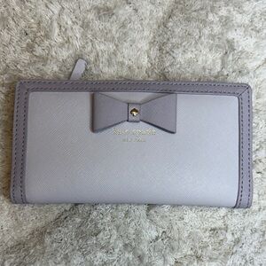 NWOT Kate Spade Light Gray Wallet with Bow Detail